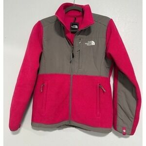 The North Face Denali 2 Fleece Jacket‎ Womens Small Pink Grey Excellent Full Zip